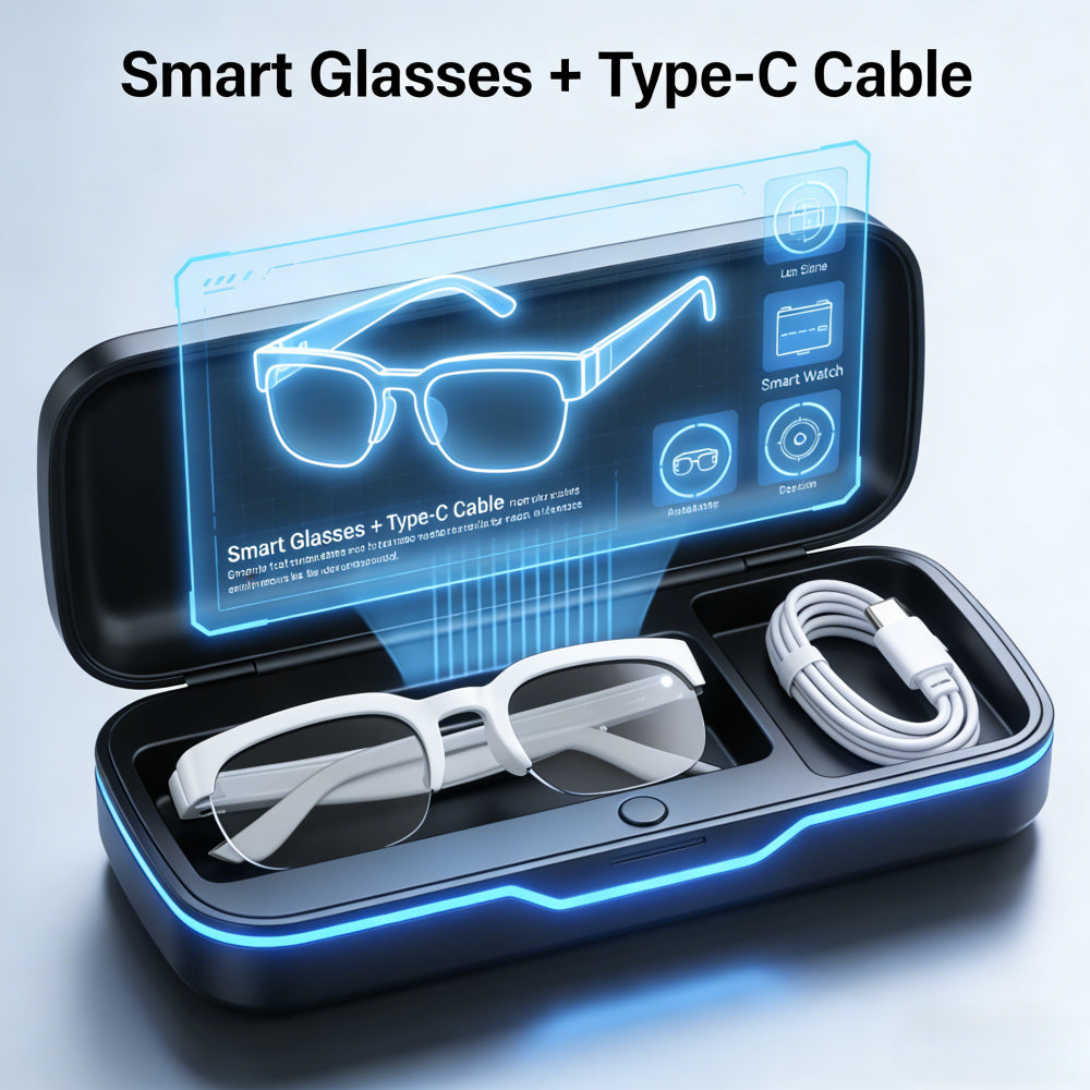 Smart Glasses Translation Eyewear with Open-Ear Bluetooth Audio and Black, White or Two-Piece Options