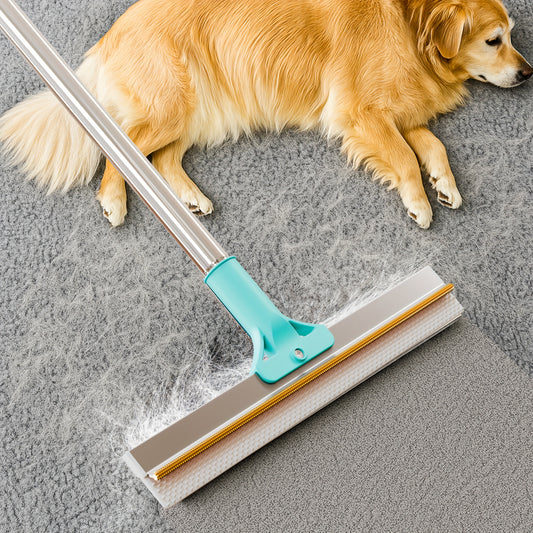 Pet Hair Remover Carpet Rake – 51-Inch Long Handle Dog & Cat Hair Removal Tool for Carpets, Rugs, Upholstery & Stairs | Deep Cleaning Fur
