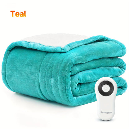 Dual Control Electric Heated Blanket with 10 Heat Levels - Auto Shutoff, Overheat Protection, Fast Heating