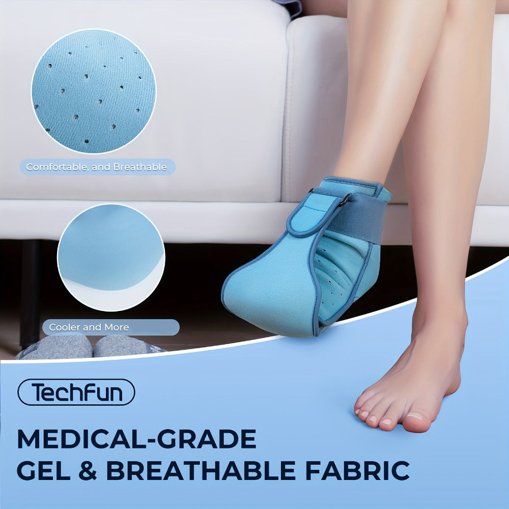 Plantar Fasciitis Night Splint with Detachable Gel Ice Pack, Breathable Foot Drop Brace for Heel Pain