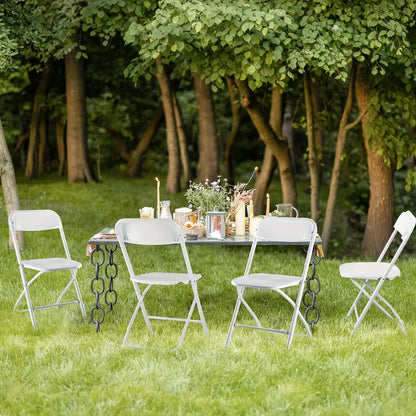 White or Black Molded-Seat Folding Chair Sets in 4, 6, 8, 10 or 20-Piece Checkouts Pictured