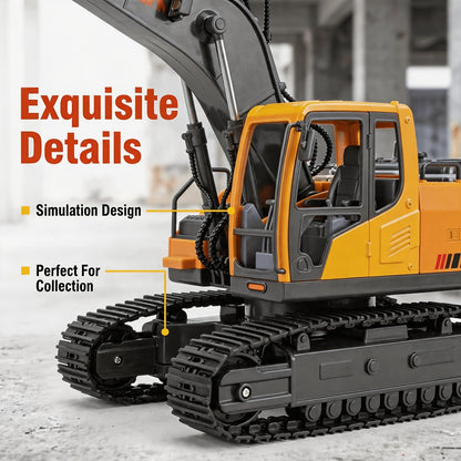 RC Engineering Vehicle Set 11-Channel 2.4GHz, 2-in-1 & 4-in-1 Remote Control Excavator Dump Truck Bulldozer