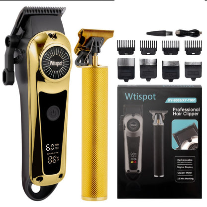 Hair Clipper Whistpot Two- or Four-Piece Cordless Grooming Set with USB Charging and Battery Displays