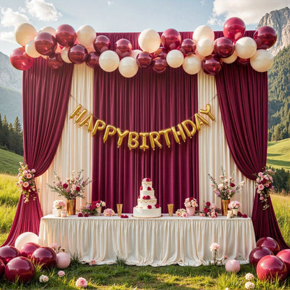 4-Pack 5x10ft Elegant Spandex Photography Backdrop | Wear-Resistant, Wrinkle-Free, Soft & Opaque Party Decoration Banners for Weddings