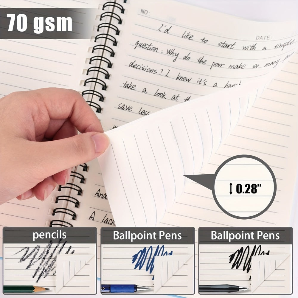 Spiral Notebooks 6 Pack Hardcover A5 Lined Journal College Ruled 480 Sheets 960 Pages No for Entryways, Bedrooms and Living Spaces