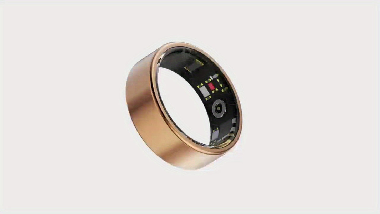 Smart Ring Health & Fitness Tracker Titanium – IP68 Waterproof, Sleep Heart Rate Step Calorie Stress Monitor, BLE 5.3 Magnetic Charging