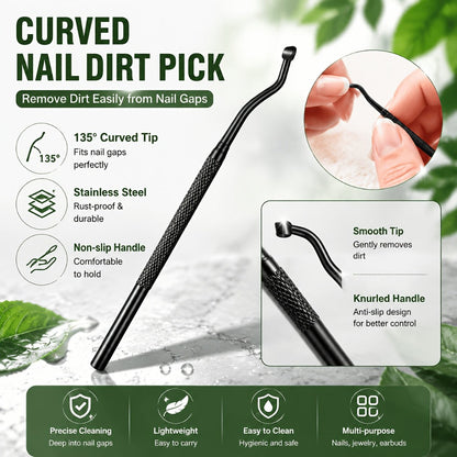 Nail Clipper Kit 7 Piece Heavy Duty for Men Professional Stainless Steel Thick Toenail Care Set – Nail File Cuticle Clipper Ergonomic Black
