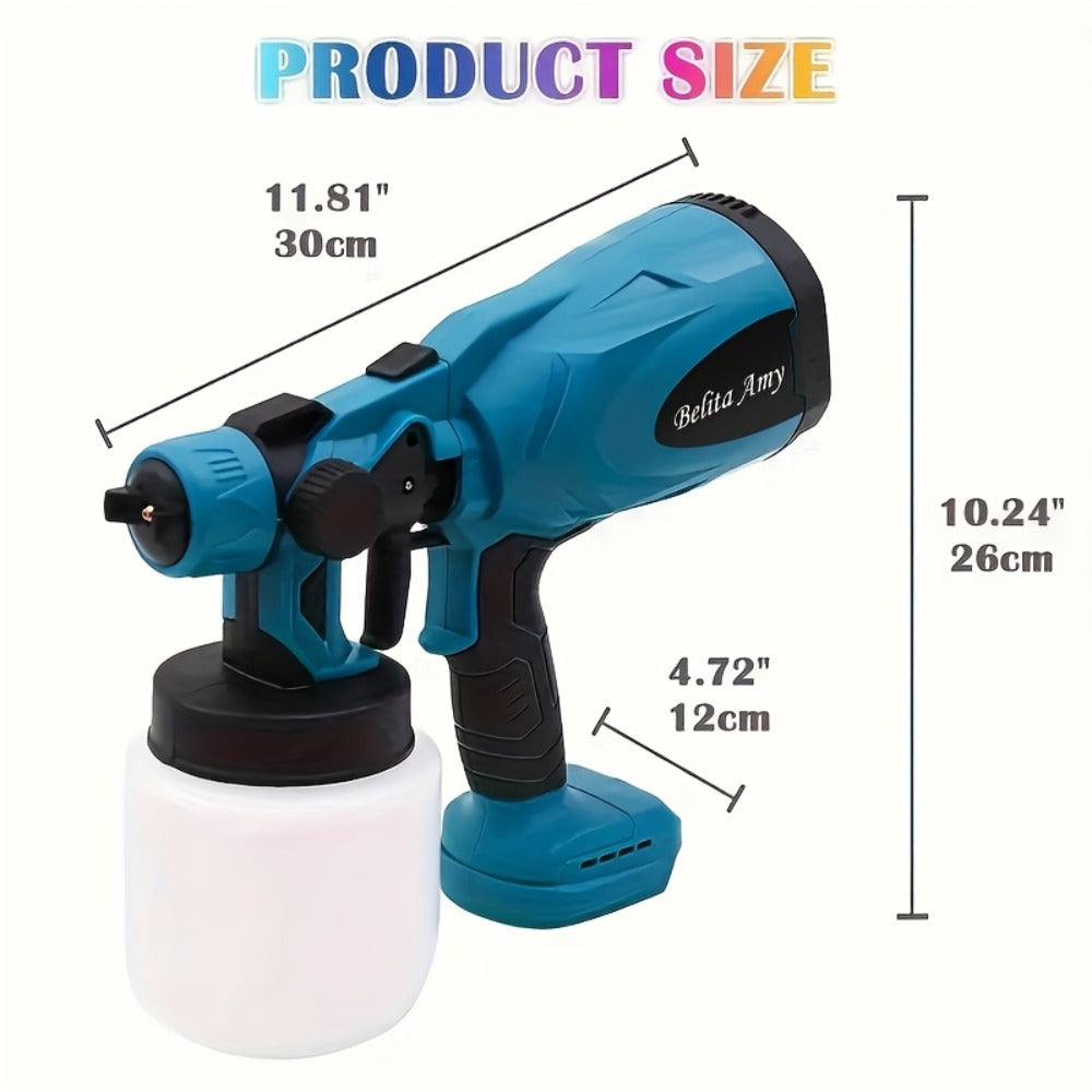 HVLP Paint Sprayer Electric Spray Gun with 3 Spray Patterns & 27oz Container, Cordless Airless Sprayer for House Painting