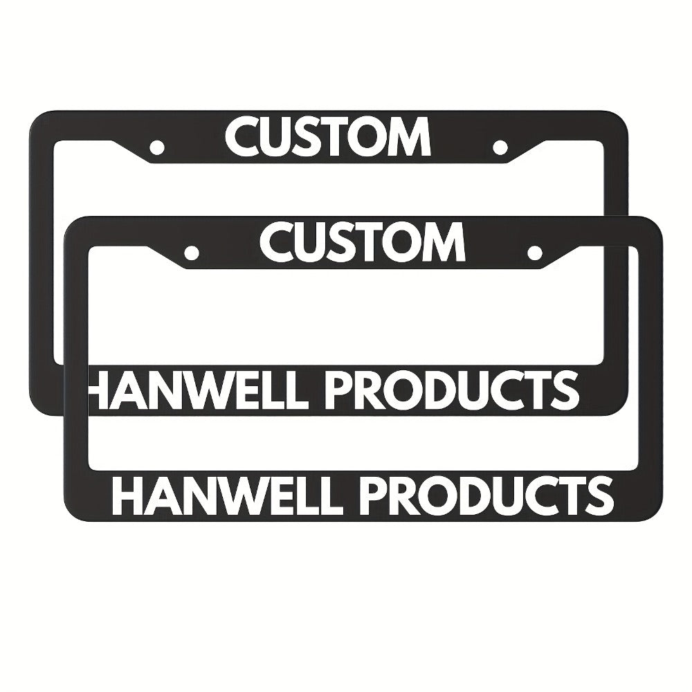 Custom License Plate Frame – 6 Font Styles, Heavy-Duty Weather-Resistant Car Tag Holder, Personalized Front & Rear License Plate Border