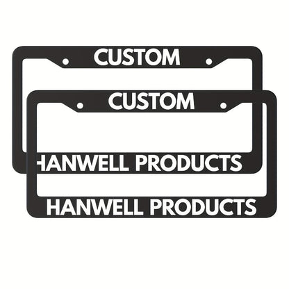 Custom License Plate Frame – 6 Font Styles, Heavy-Duty Weather-Resistant Car Tag Holder, Personalized Front & Rear License Plate Border