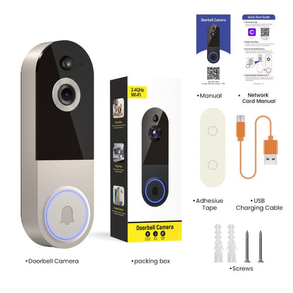 Wireless Video Doorbell Camera 1440P WiFi | AI Snapshot Night Vision Two-Way Intercom Rechargeable Battery | Photo Video Local Storage Smart
