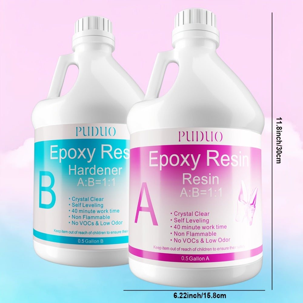 Ultra-Clear Epoxy Resin Kit 1 2 3 Gallon Fast Curing Bubble-Free Non-Yellowing for Entryways, Bedrooms and Living Spaces