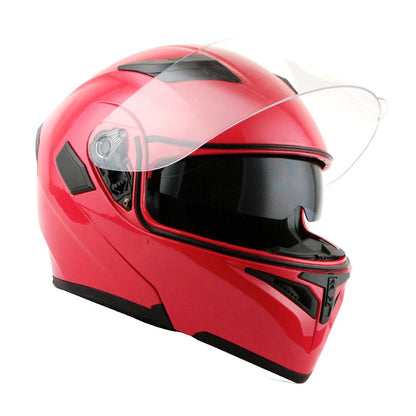 Motorcycle Helmet Modular Flip-Up Full-Face Shell with Dual Visors, S-XL Sizes and Arrow, Storm or Glossy Styles