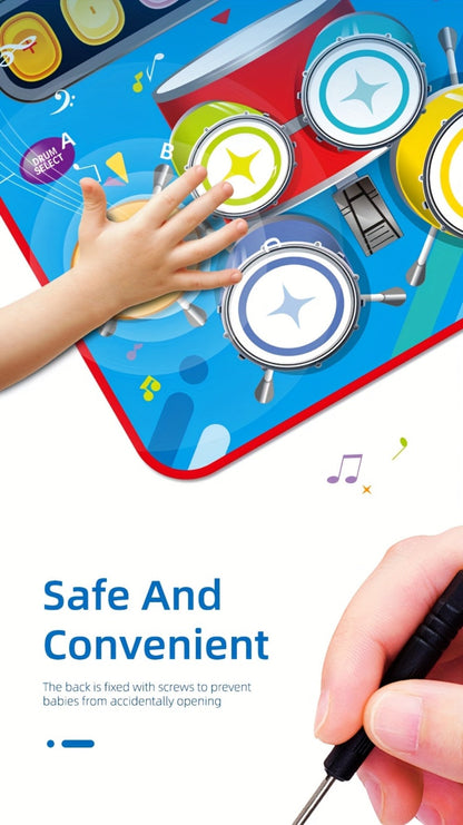 Kids Electronic Drum Music Mat, Multifunctional Musical Toy for Skill Development & Family Bonding