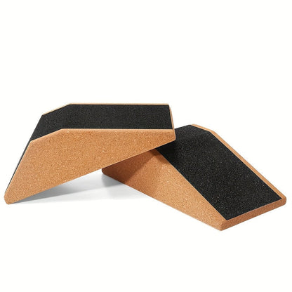 Cork Squat Wedge Blocks 2-Pack – Anti-Slip Pads, 1400 lbs Capacity, Calf Raiser & Yoga Ramp for Weightlifting