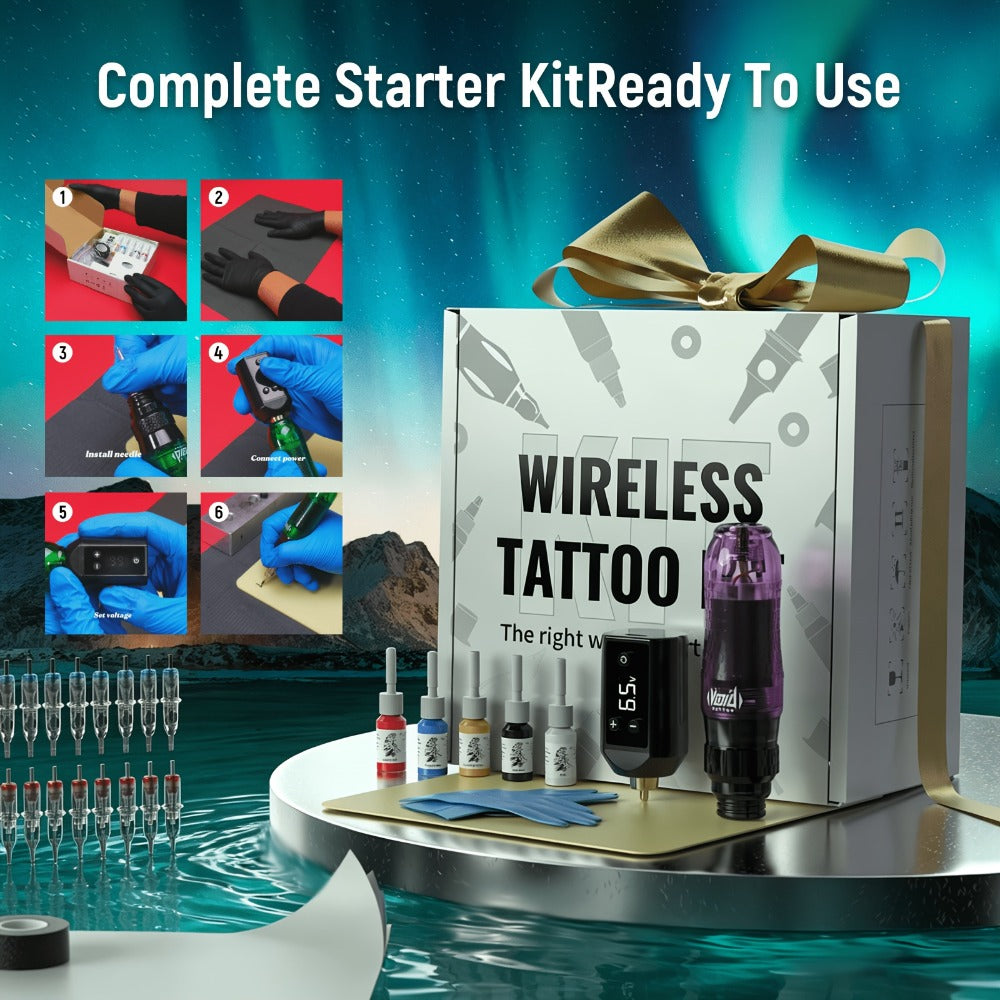 Rotary Tattoo Pen Machine Kit, 1200mAh Battery, LED Display, 4.0mm Stroke, Anti-Slip Grip, Adjustable 4-12V