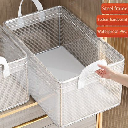 26L Foldable Storage Box Set with Steel Frame, Clear Panels and One- or Four-Piece Options