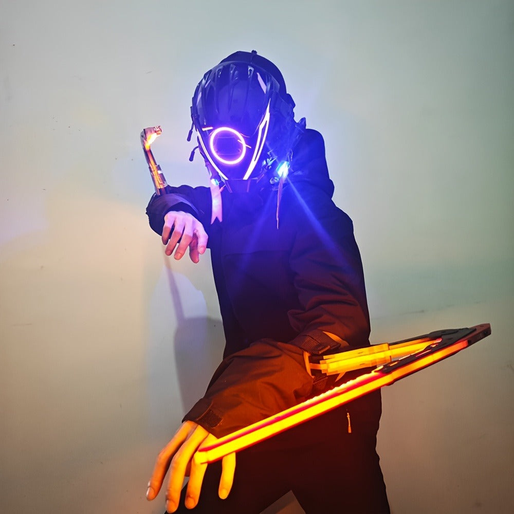 LED Mantis Knife Cyberpunk Light Up Acrylic Prop, Luminous Blade for Halloween Costume Cosplay Sci-Fi Role Play Party