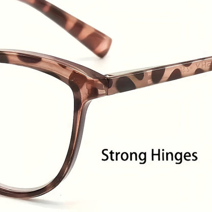 Reading Glasses – Six-Pair Floral Cat-Eye Reader Set with Spring Hinges in Seven Strengths