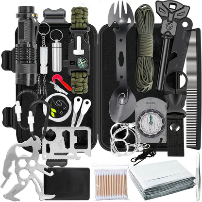 38-Piece First Aid Survival Kit – All-in-One Emergency Gear with Fire Starter & Essential Tools for Camping