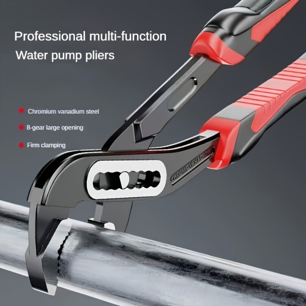 Water Pump Pliers Adjustable Heavy Duty Wrench 8" 10" 12" – Large Opening Quick Adjust, Multi-Grip Channel Lock Tool for Pipeline, Plumbing