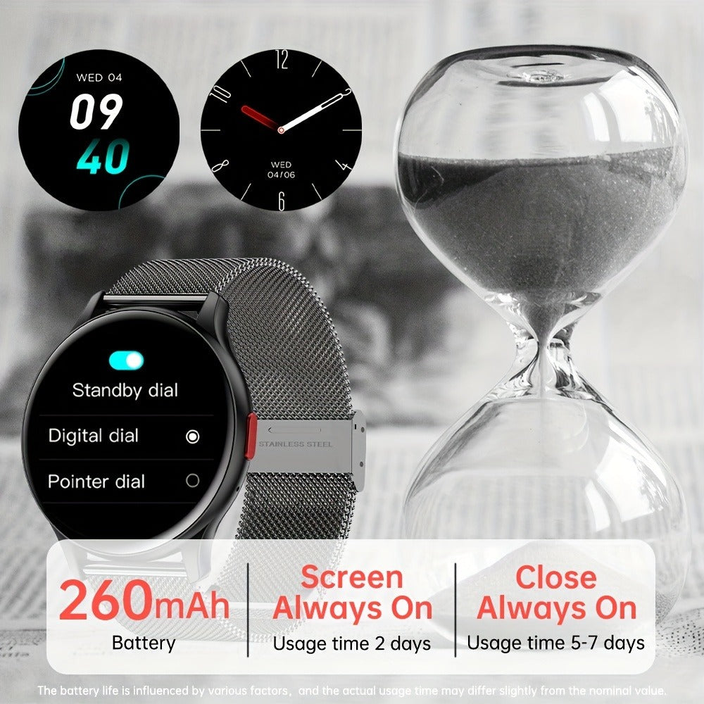 Smartwatch AMOLED for Men SENBONO 1.43" HD Bluetooth Calling, 100+ Sport Modes, DIY Custom Watch Face, Heart Rate Sleep Blood Oxygen