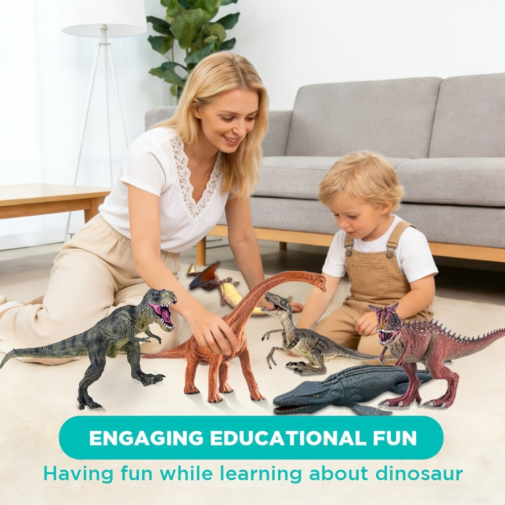 Jumbo Dinosaur Toys Set of 6, Realistic Large Dinosaur Figures for Kids, Dino World Playset for Boys & Girls Ages 3+