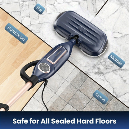 Steam Mop 10-in-1 Spinning Rotating Mop Pads with Steam Blaster Technology - 3 Steam Modes, LED Headlights