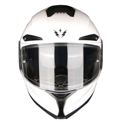 Motorcycle Helmet Full-Face Dual-Visor Shell with Clear Outer Shield, Smoked Inner Visor, Nine Colors and S-XL Sizes