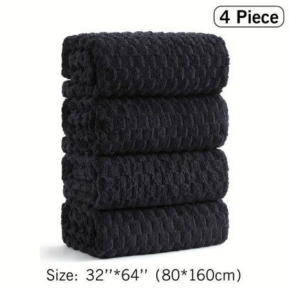 Bath Towels Set Single or 4-Piece 800GSM Oversized Microfiber Towels 32 x 64 Inch for Home and Guest Use