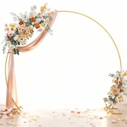 Metal Round Wedding Arch Backdrop Stand - Circular Balloon Arch Kit for Wedding, Birthday Party