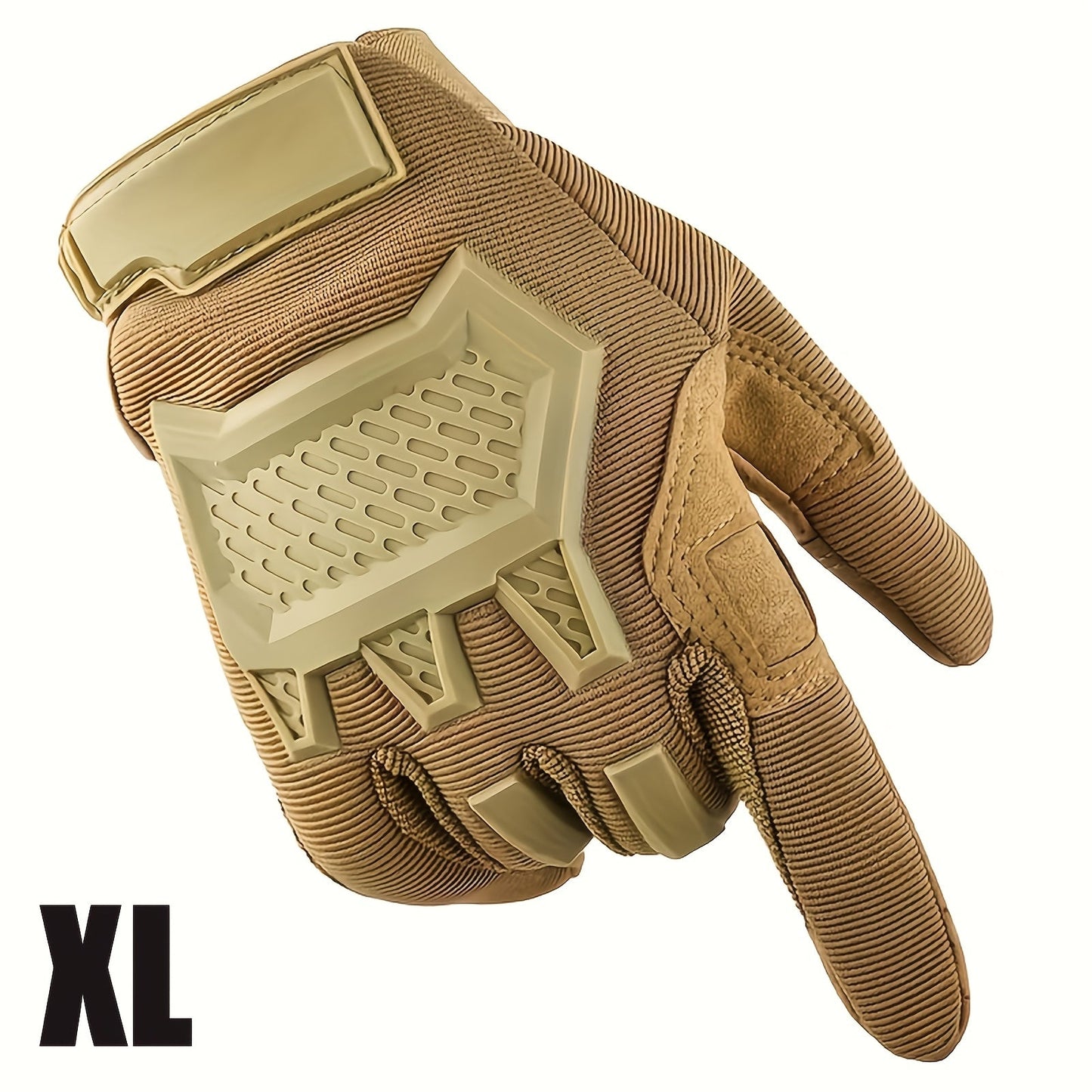 Tactical Gloves with Knuckle Guards – Knit Half Finger Outdoor Gloves for Airsoft Shooting Hunting Operations, Men Women, Sizes M / L / XL