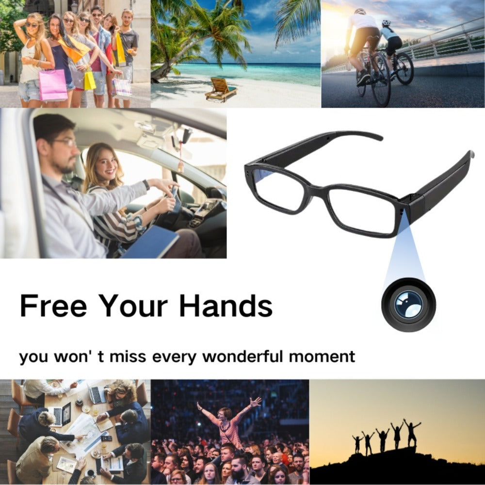 1080P HD Camera Glasses with Motion Detection – Video Recorder Camcorder Eyeglasses for Sports, Driving, Fishing & Outdoor Activities | Eye