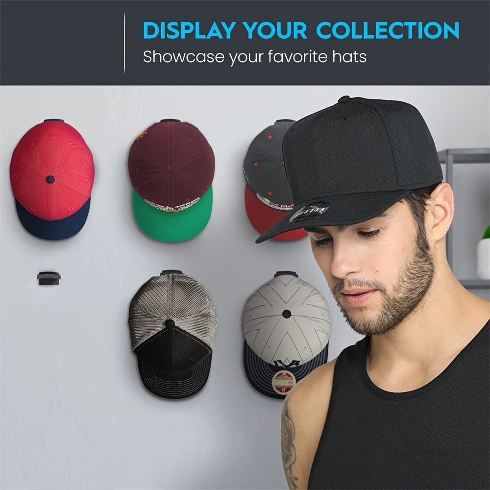 Hat Hooks Wall Mounted 20-Pack, Strong Adhesive Baseball Cap Hooks, No Drilling Multi-Purpose Hat Rack Organizer for Caps