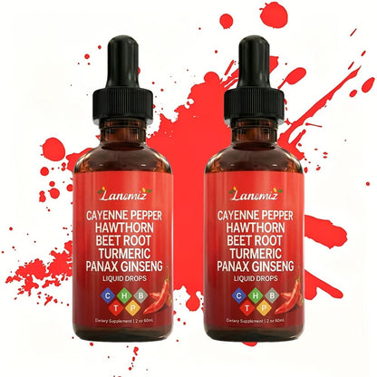Cayenne Pepper Herbal Liquid Drops in 2-Fl-Oz Bottles with One-, Two- or Three-Bottle Options
