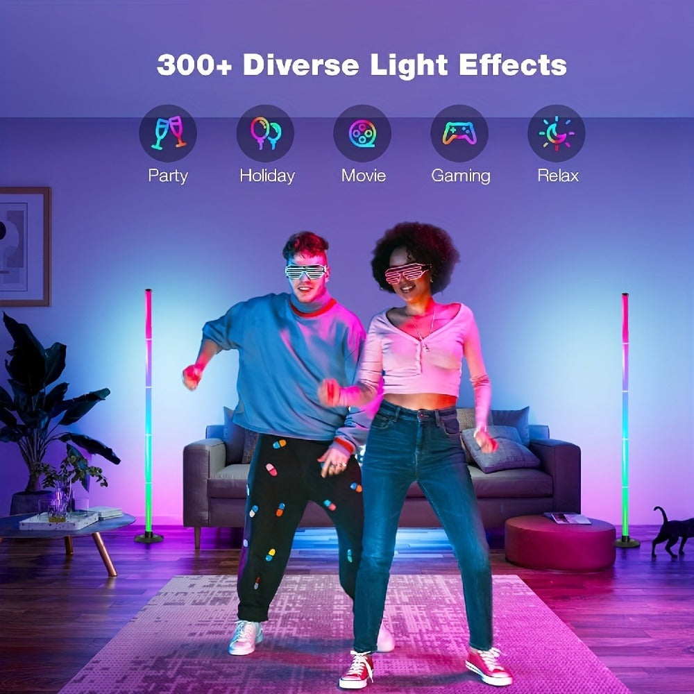 RGB Floor Lamp with Remote Control USB Powered, Color Changing LED Corner Lamp with Adjustable Brightness