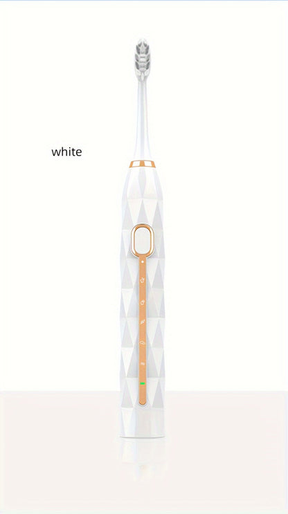IPX8 Sonic Electric Toothbrush with 8 Replacement Brush Heads – Metal Shaft, USB Rechargeable 500mAh, Travel Case & Holder