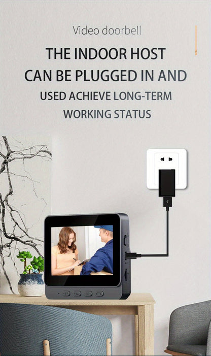 No WiFi Video Doorbell with 4.3" Indoor Monitor 1080P FHD, 120° Wide Angle, 850nm Night Vision, Two-Way Video Intercom