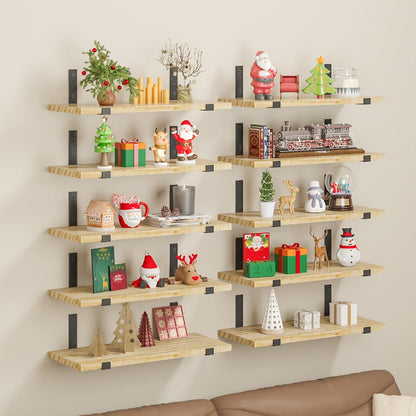 Floating Shelves for Wall 10 Pack 15.8x5.9 Inch Wall Mounted Shelf for Bedroom Kitchen for Home Cooking, Dining and Outdoor Meals