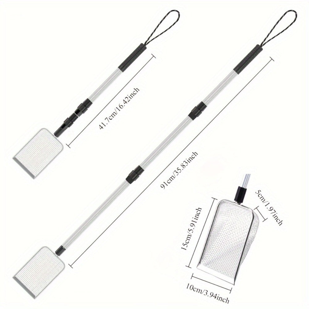 Stainless Steel Beach Sand Sifter with Retractable Telescopic Handle – Portable Sand Sieve for Treasure Hunting