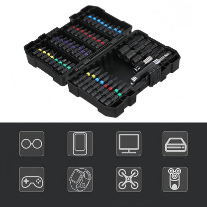 Impact Screwdriver Bit Set 45-Piece – Heavy-Duty Torx, Phillips, Flat & Square Bits with Storage Box, Compatible with Impact Drivers