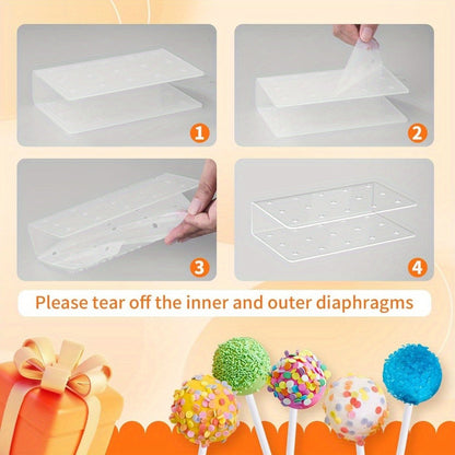 Cake Pop Kit 304pcs Complete Set, Includes Cake Pop Mold, 2 Display Stands, 100 Lollipop Sticks, 100 Treat Bags and 100 Twist Ties