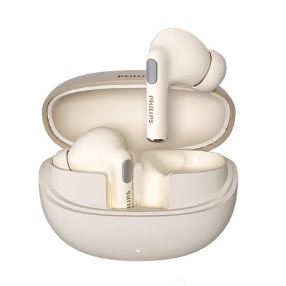 Wireless Earbuds Philips Bluetooth 6.0 Semi-Open Back with Rechargeable Case in White or Black