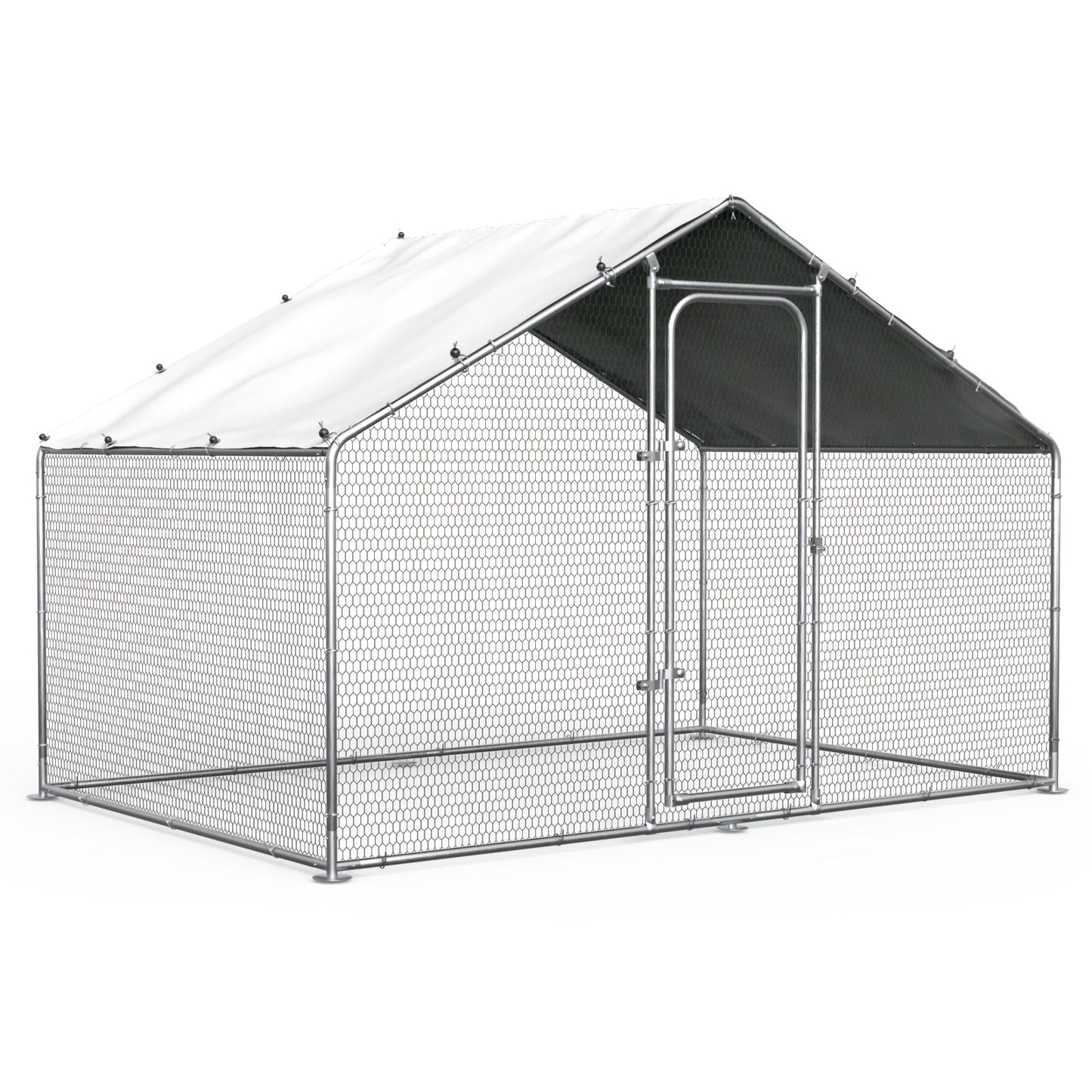 Metal Chicken Run Outdoor Poultry Cage Large Walk-in Enclosure for Chickens Ducks Rabbits for Garden, Patio and Yard Use