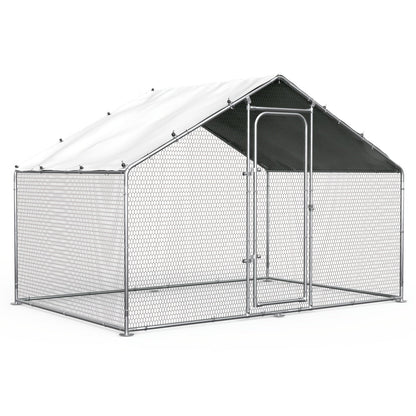 Metal Chicken Run Outdoor Poultry Cage Large Walk-in Enclosure for Chickens Ducks Rabbits for Garden, Patio and Yard Use