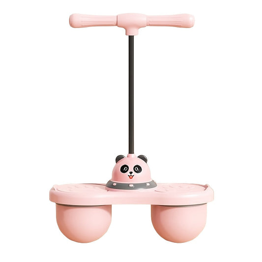 Kids Cartoon Panda Jumping Ball with Handle, Double Bouncy Ball Balance Training Toy, 24.6" Size