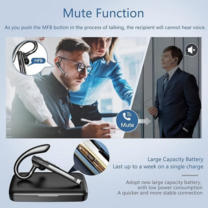 Single-Sided Wireless Earbud ENC Noise Cancelling Mic Comfortable In-Ear Type-C for Bedside Audio, Alarms and Room Entertainment