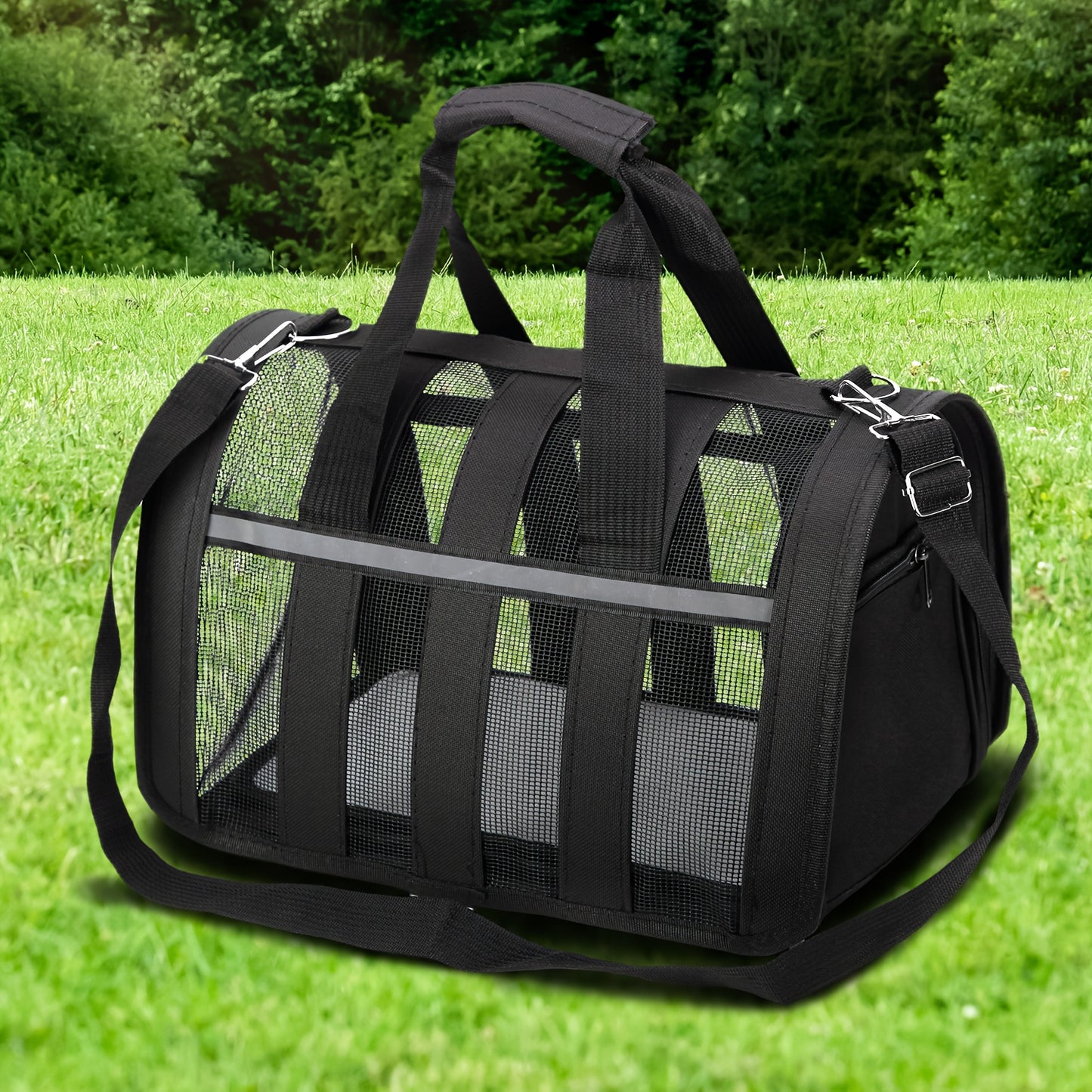Foldable Pet Carrier Bag Breathable Mesh – Portable Soft Sided Tote for Cats & Small Dogs, Collapsible Travel Handbag, S/M/L, 7 Colors