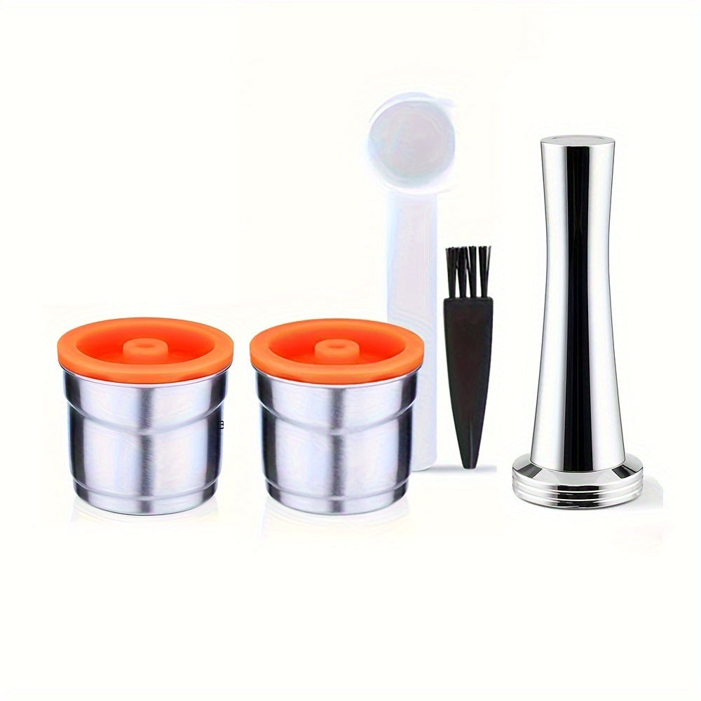 Reusable Coffee Filter Capsule for Illy Y3.2 & X7.1 Machines, Stainless Steel Refillable Coffee Pod Cup with Tamper