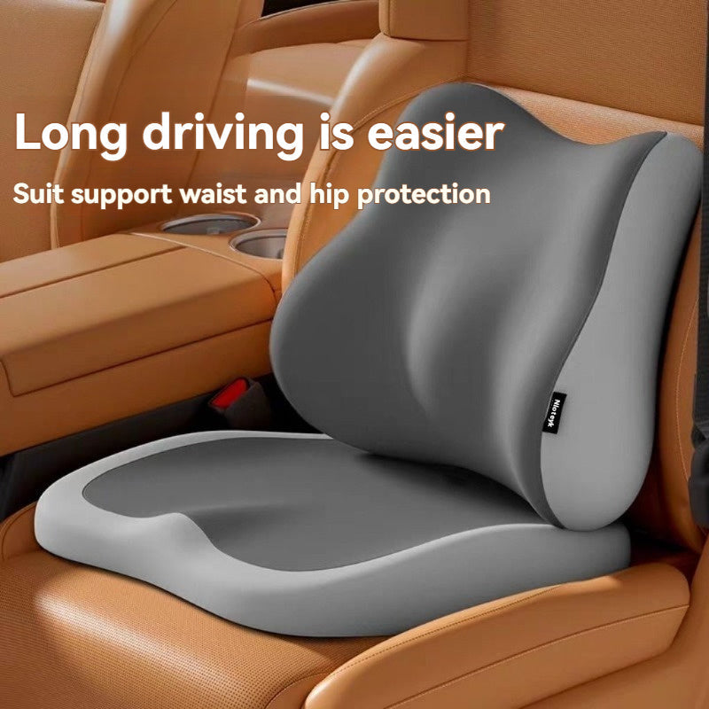Car Seat Cushion & Lumbar Support Set – Memory Foam Driver Booster Pad for Car & Office Chair, 5 Colors